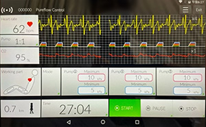 Pure Flow - 内蔵されたコンピュータ制御によって心臓に負担をかけないで心臓のリズムと完全に同調させて血心臓エクササイズが開始